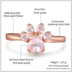 Rose Quartz Paw Ring